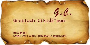 Greilach Ciklámen névjegykártya